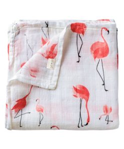 Ali+Oli Muslin Swaddle Blanket (Flamingo)